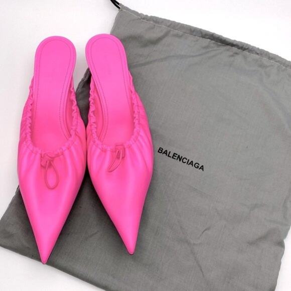 New Balenciaga Pink Scrunch Knife Mules Size EU 40 / US 10 - Picture 14 of 14